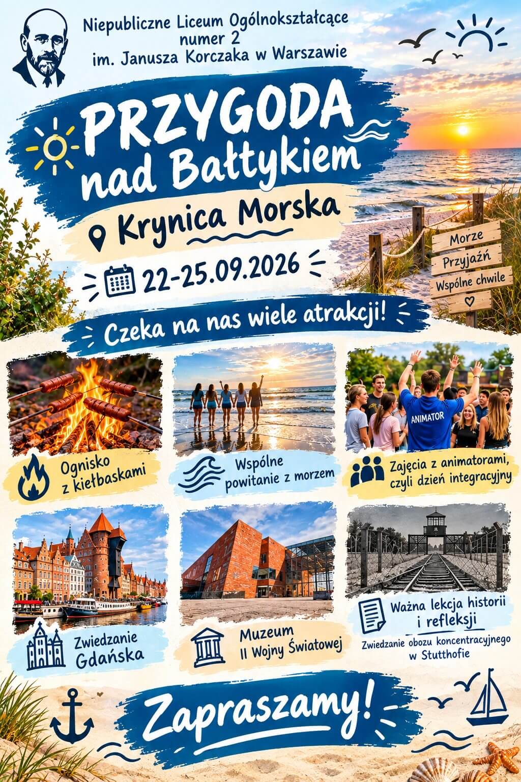 Wyjazd integracyjny Krynica Morska 22-25.09.2026 - Liceum Korczaka